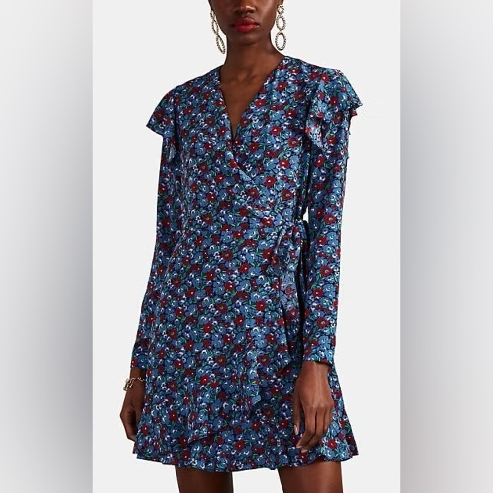 ROBERT RODRIGUEZ Floral Print Faux Wrap Dress Size 6 VGUC